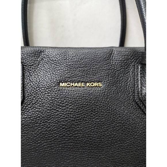 Michael Kors Mercer Studio Black Pebbled Leather Double Handles Tote Bag - $398 - Picture 4 of 16